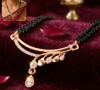 Modern Rose Gold Double-Strand CZ Mangalsutra Necklace