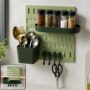 Premium Modular Wall-Mounted Plastic Pegboard Kitchen Organizer Set with Hooks and Storage Tray - Buy Online at Alikart