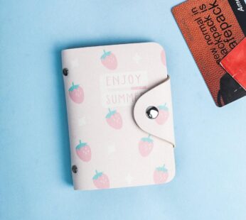 Multi Card Holder, Wallet, Printed, Pink, PU Leather