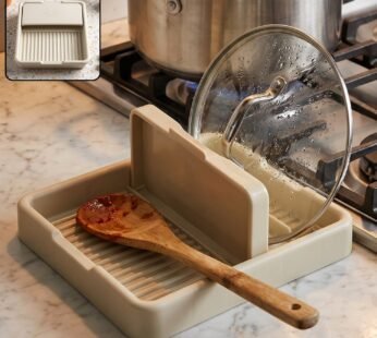 Multifunctional Kitchen Countertop Pot Lid and Cooking Utensil Holder Stand