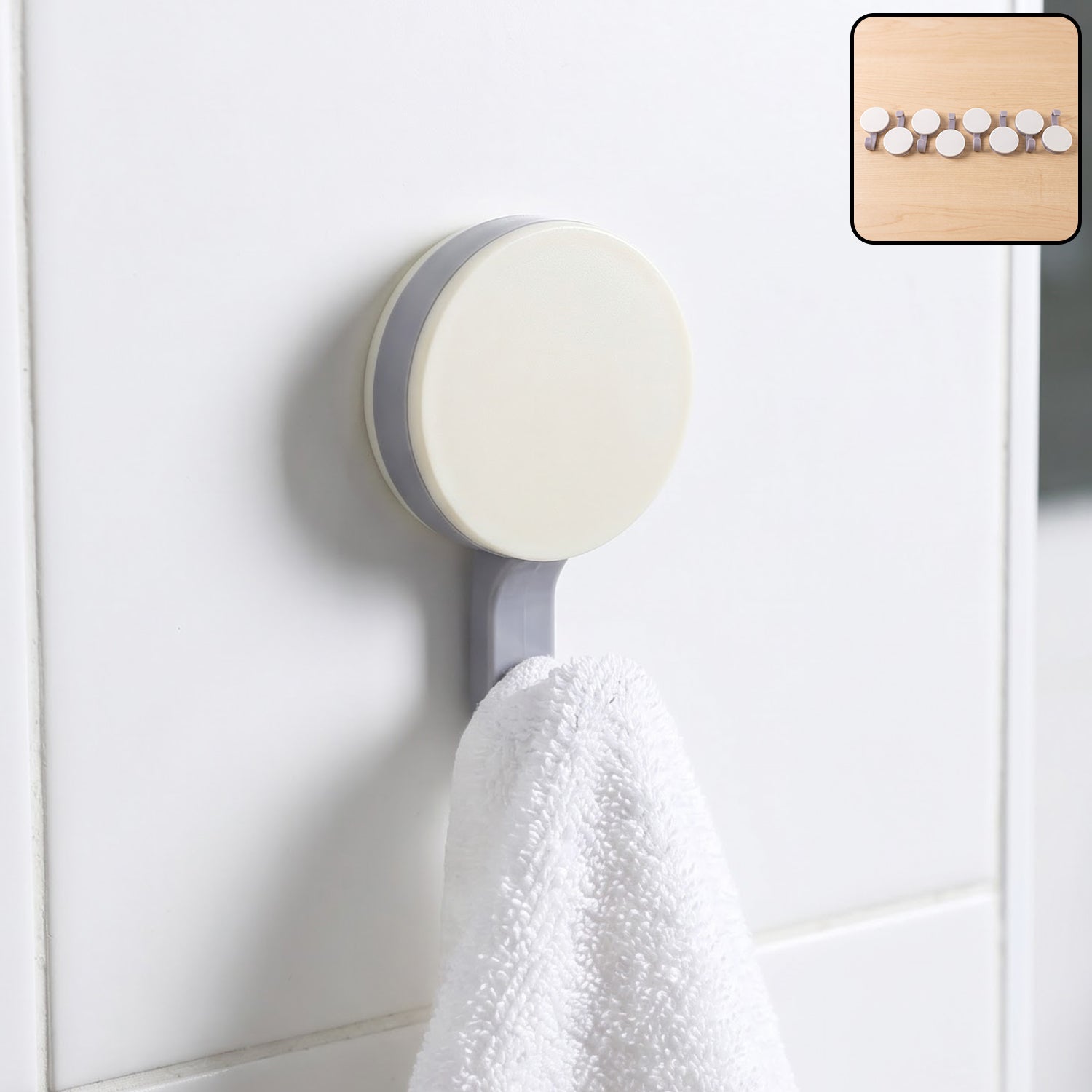 Multipurpose Self Adhesive Color Contrast Wall Hooks for Organized Home (8 Pc) - Detailed Feature View 2