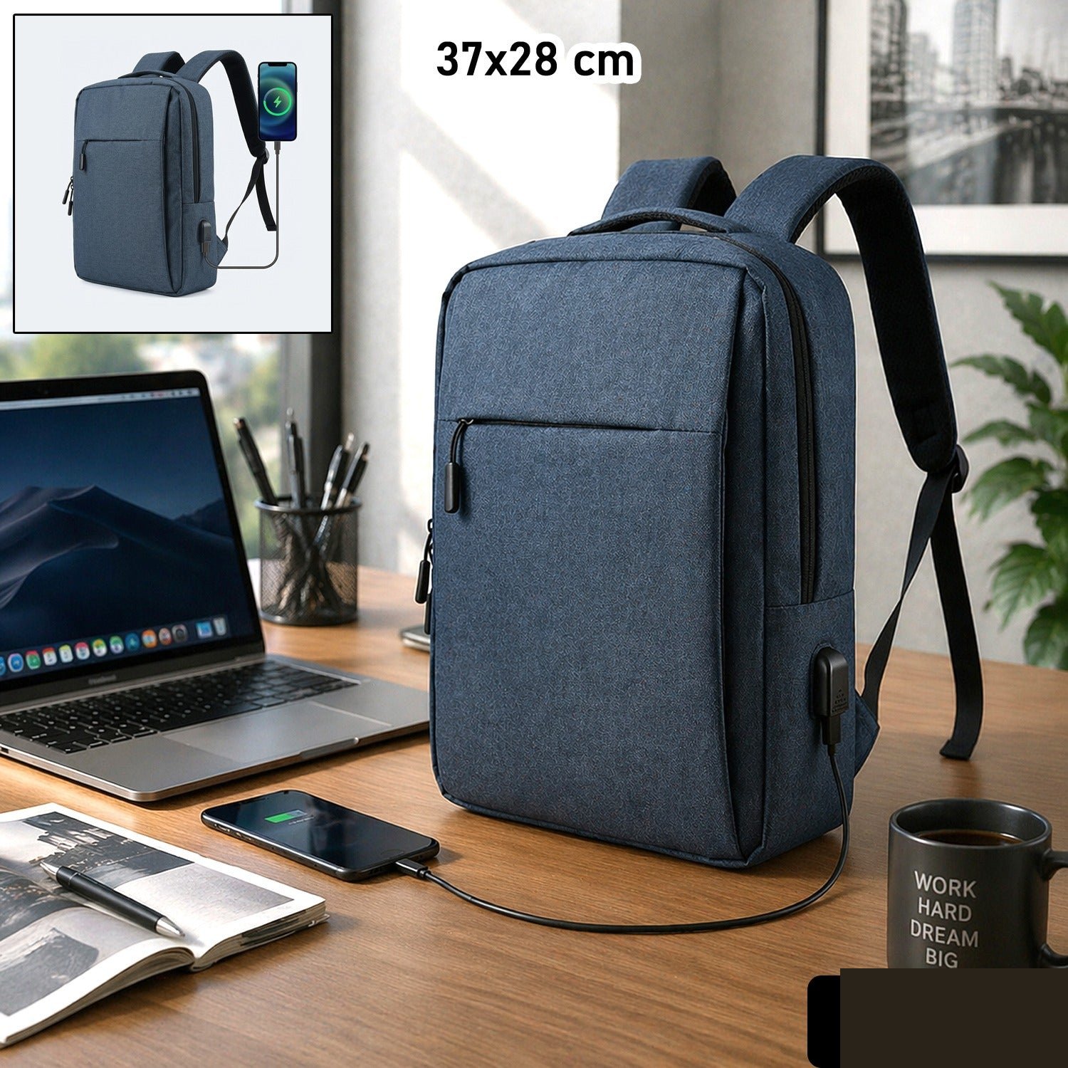 Multipurpose Travel Luggage Backpack with USB Port – Spacious & Secure - Detailed Feature View 1