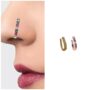 Premium Non-Piercing Cubic Zirconia Nose Cuff Set – Floral and Pave Hoop Collection - Buy Online at Alikart