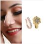 Premium Non-Piercing Nose Clip with Gold Cubic Zirconia – Combo Pack of 2 - Buy Online at Alikart