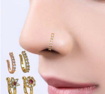 Non-Piercing Nose Ring Set – 4 Elegant Clip-On Styles