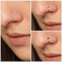 Premium Non-Piercing Nose Ring Set – Gold Plated CZ Flower & Line Combo - Buy Online at Alikart