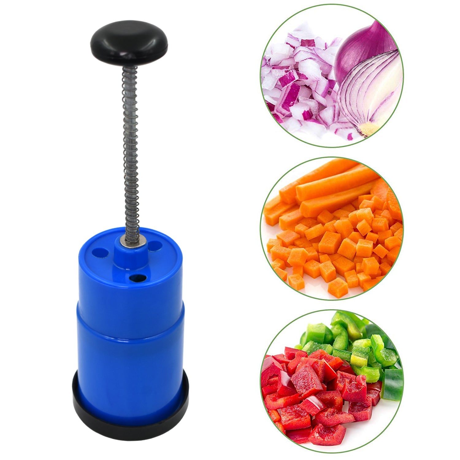 Onion Vegetable Hand Press Chopper – Sharp Stainless Steel | Quickslice - Detailed Feature View 6