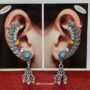 Premium Oxidized Silver Jhumka Earrings with Colorful Stones & Beads - Buy Online at Alikart