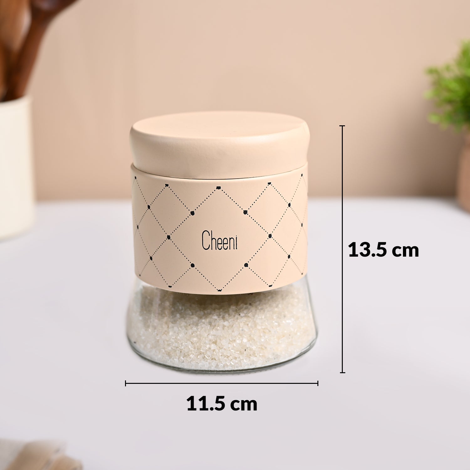 Peach Argyle Chai & Cheeni Jar Set - Detailed Feature View 5