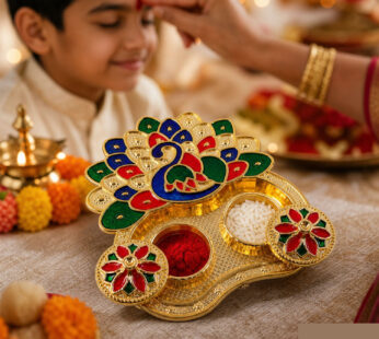 Peacock Shaped Kankavati – Traditional Puja Storage Box