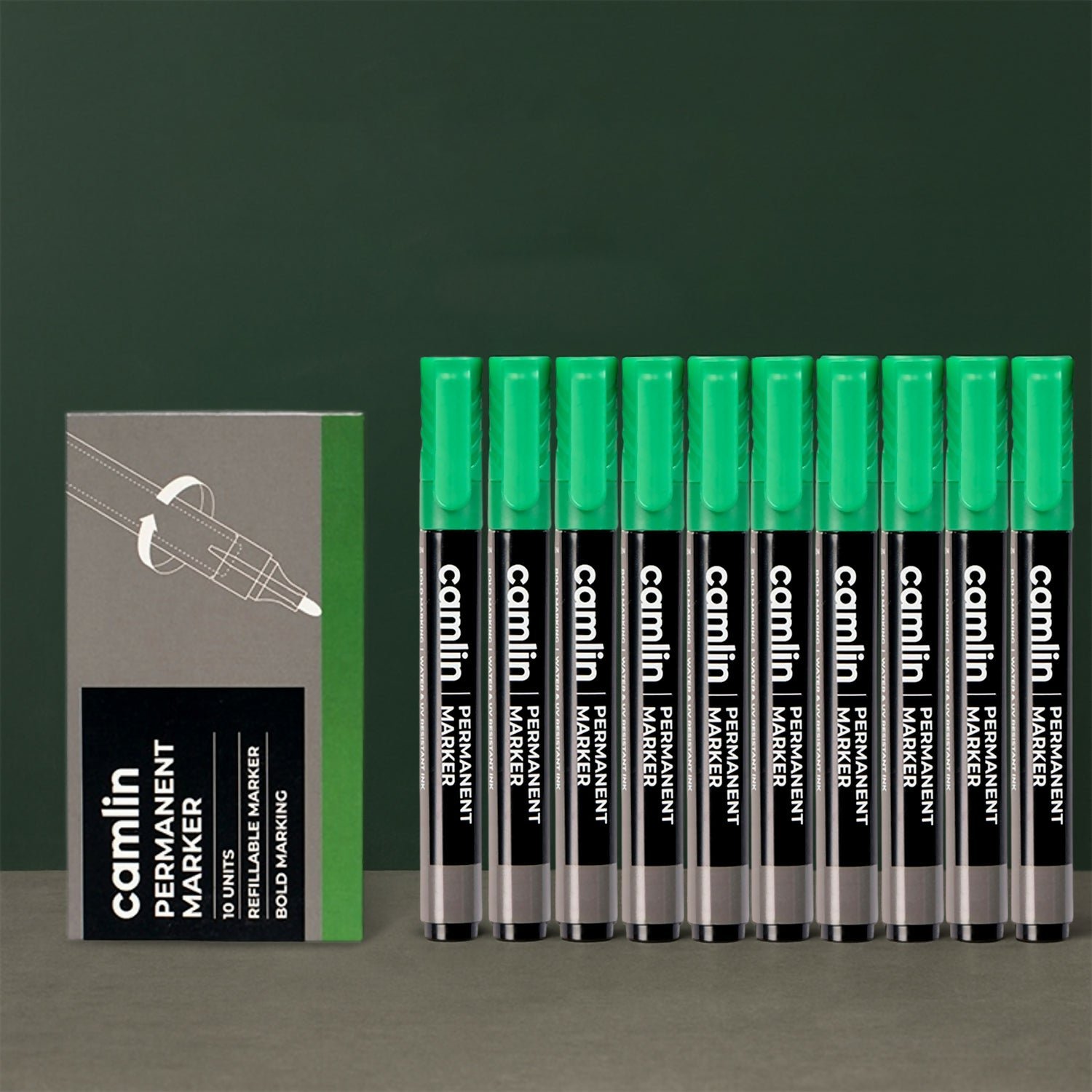 Premium Permanent Marker – Refillable Bold Marking in Green - Buy Online at Alikart
