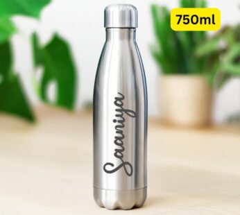 Personalized 750ml Insulated Stainless Steel Water Bottle – Custom Name Engraved Thermos for Hot & Cold Drinks