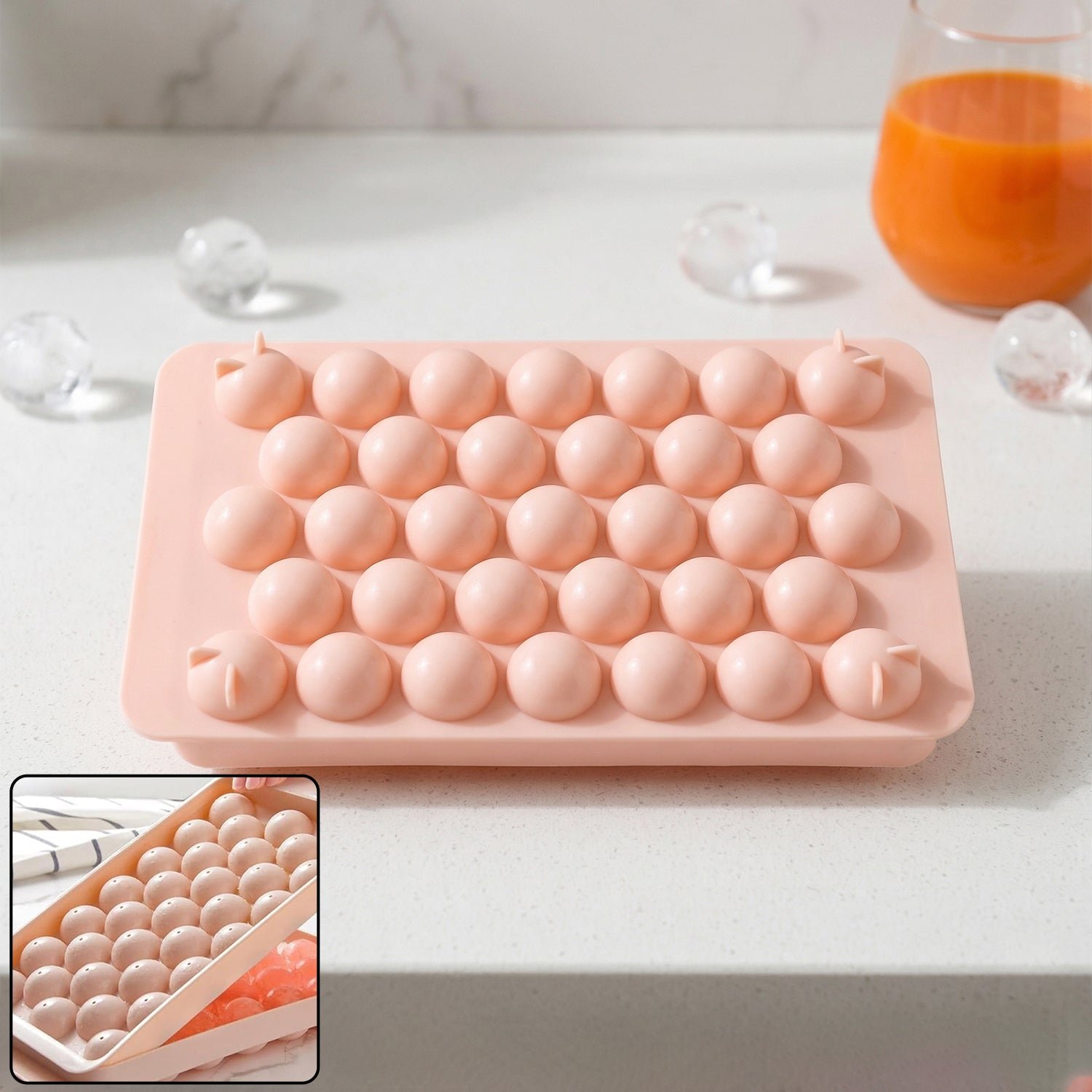 Premium Plastic Ball Ice Cube Tray – Durable & Easy Release with Lid - Buy Online at Alikart