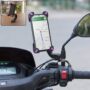 Premium Plastic Bicycle Phone Holder Bike Mirror Mount with Flexible Arm - Buy Online at Alikart