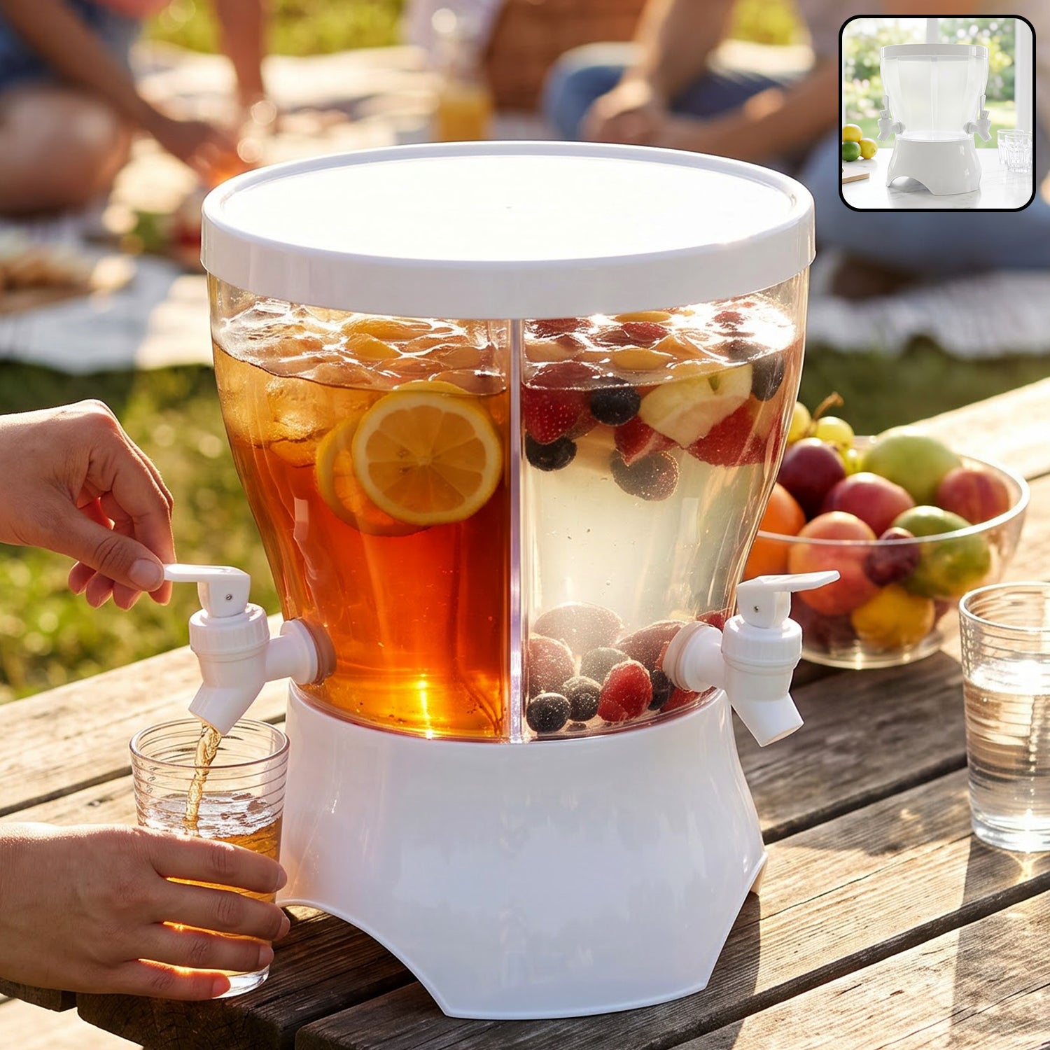 Premium Plastic Cold Water Storage Dispenser Kettle with Dual Taps for Home Use (1 Pc) - Buy Online at Alikart