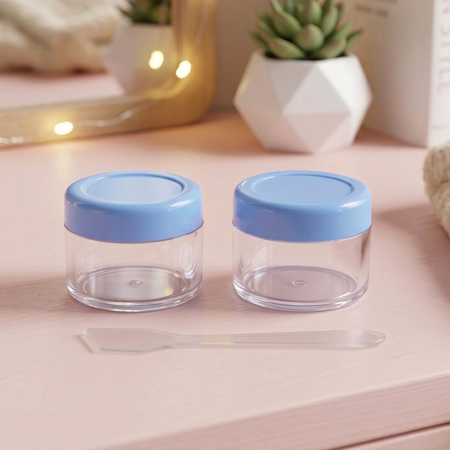 Plastic Cosmetic Jar Set – Refillable Travel Containers for Creams - Detailed Feature View 2
