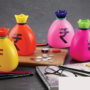 Premium Plastic Money Saving Bank for Kids – Coin Bank in Rupee Bag Shape (Random Color-Pack of 1) - Buy Online at Alikart