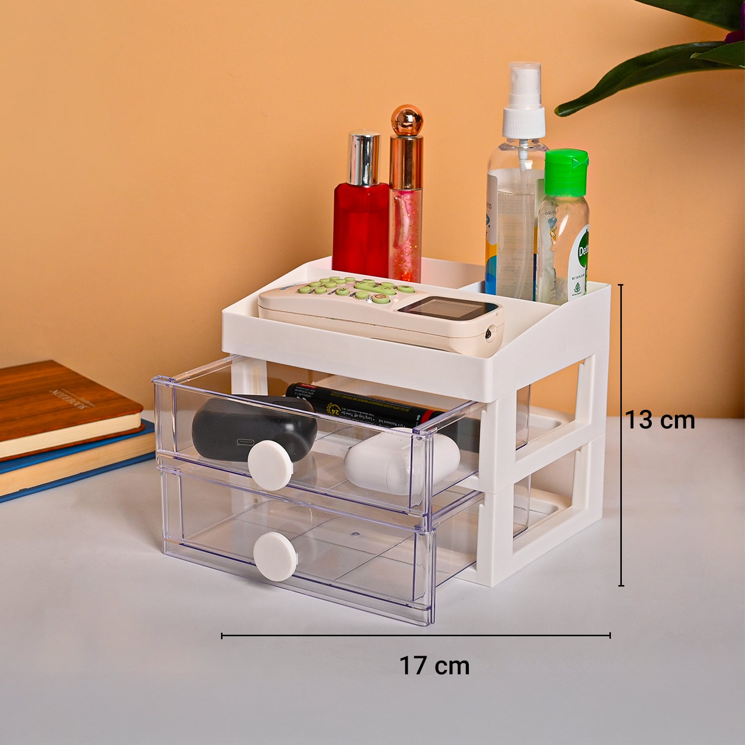 Plastic White 2 Layer Drawer - Detailed Feature View 4