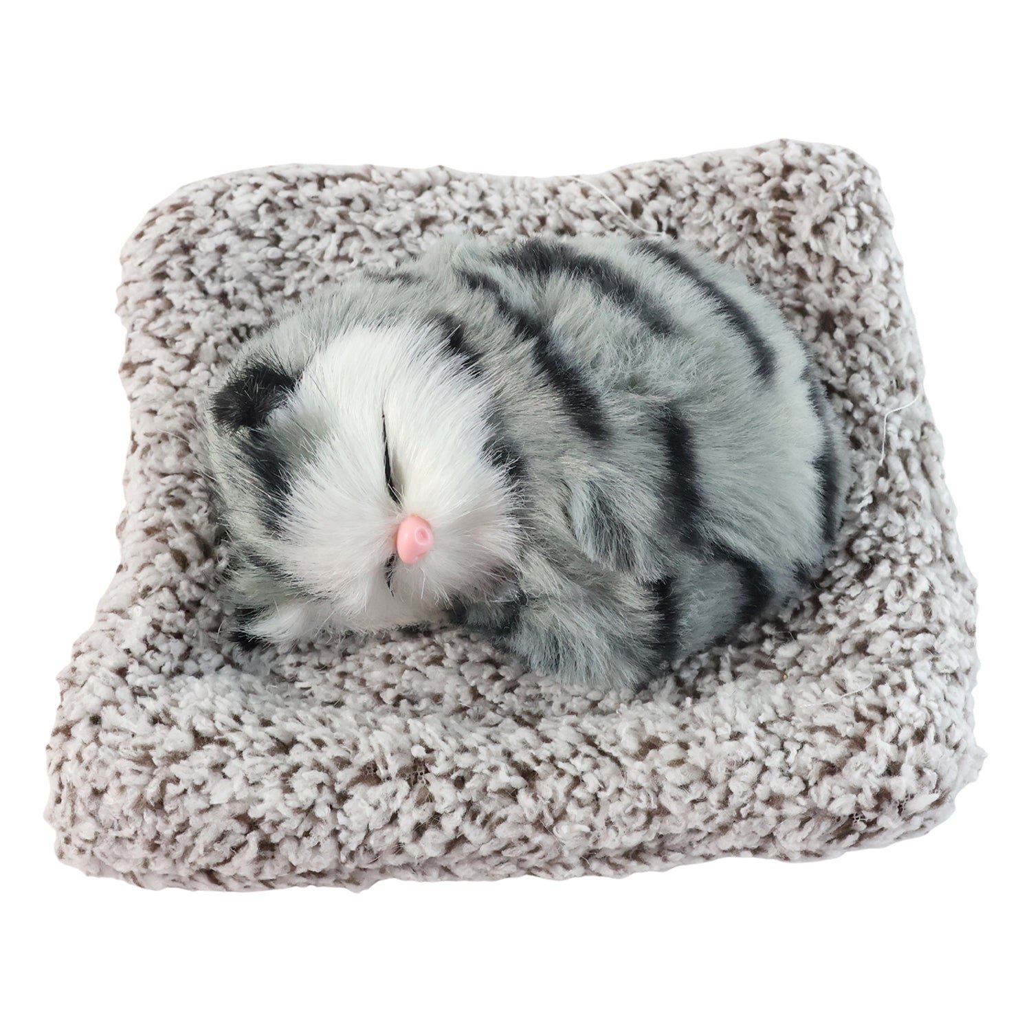 Plush Cat Dashboard Showpiece – Soft Closed-Eye Design - Detailed Feature View 4