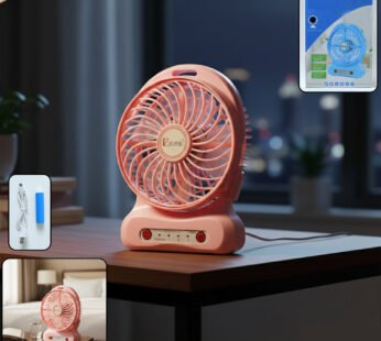 Portable USB Rechargeable Desk Fan – Compact Cooling with Speed Control