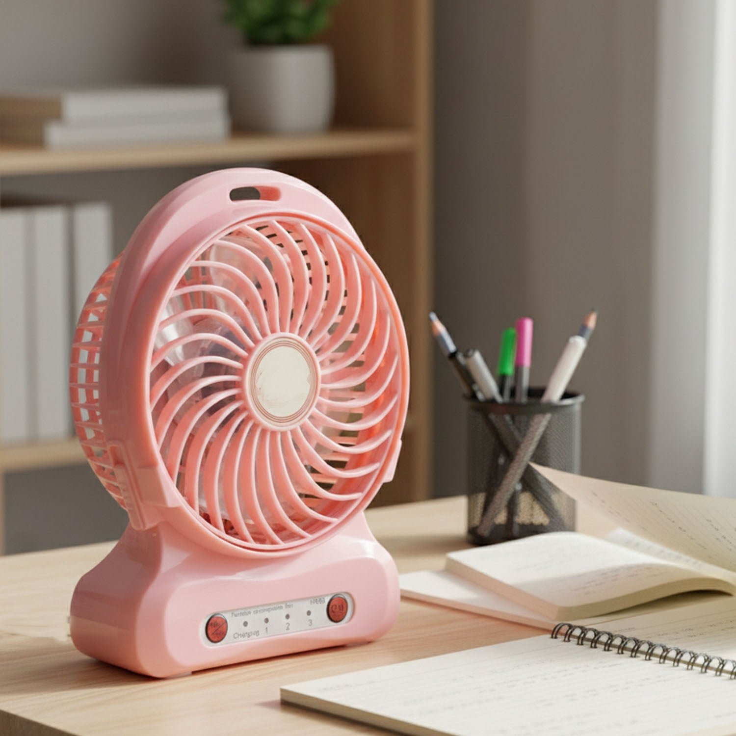 Portable USB Rechargeable Desk Fan – Compact Cooling with Speed Control - Detailed Feature View 2