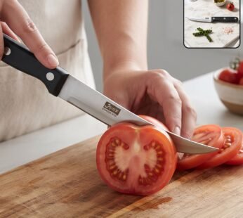 Precision Stainless Steel Steak and Utility Knife with Ergonomic Riveted Handle