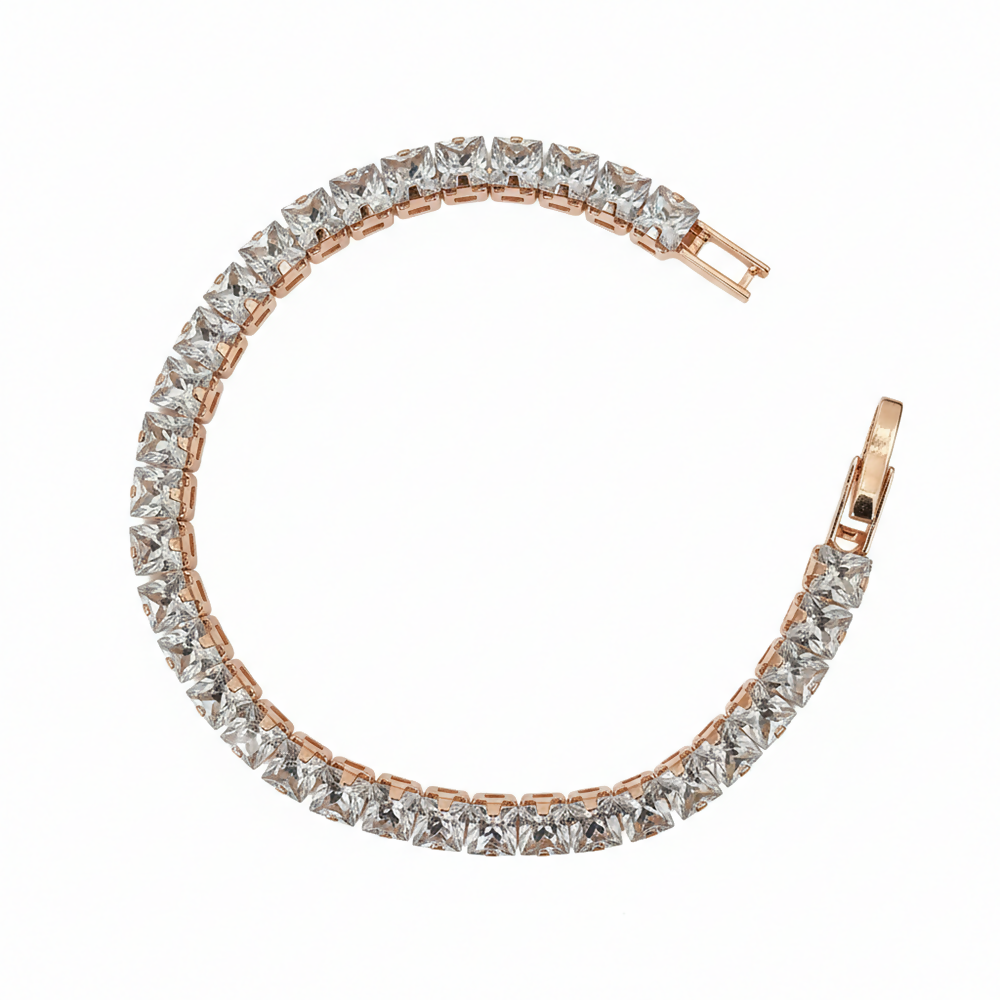 Premium Rose Gold Plated AD Bracelet – Elegant & Durable Jewelry - Detailed Feature View 2