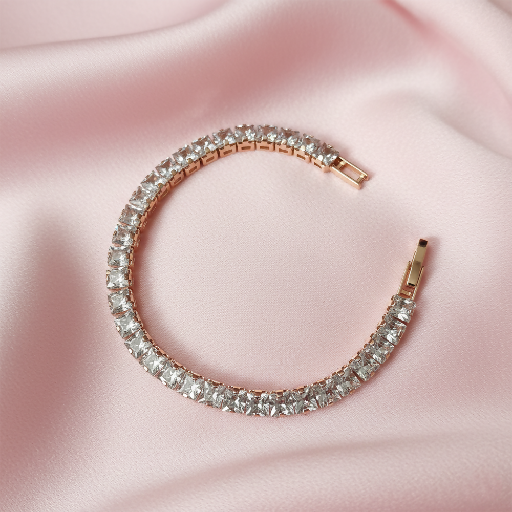 Premium Rose Gold Plated AD Bracelet – Elegant & Durable Jewelry - Detailed Feature View 3