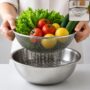 Premium Premium Stainless Steel Mesh Colander Bowl for Effortless Kitchen Rinsing and Draining - Buy Online at Alikart