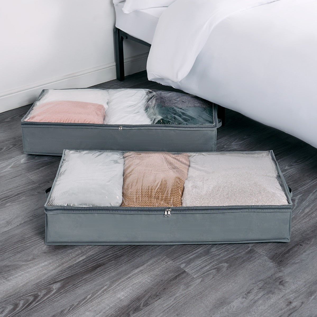 Premium Under-Bed Storage Organizer – 50L Foldable Space-Saving Bin with Reinforced Handles - Detailed Feature View 5