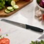 Premium Professional Serrated Bread Knife with Ergonomic Black Handle and Stainless Steel Blade - Buy Online at Alikart
