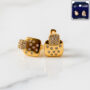 Premium Radiant 18K Gold Plated Cubic Zirconia Double Square Stud Earrings for Women - Buy Online at Alikart