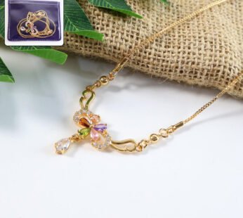 Radiant Blossom Crystal Pendant Necklace – Vibrant Multicolor Jewelry for Women
