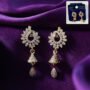 Premium Radiant Blossom CZ Drop Jhumka Earrings for Women - Buy Online at Alikart