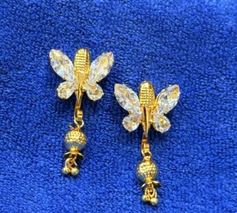 Radiant Crystal Butterfly Jhumka Earrings for Festive Elegance
