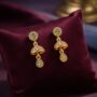 Premium Radiant Crystal Floral Dome Drop Earrings – Gold-Tone Statement Jewelry - Buy Online at Alikart