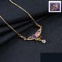 Premium Radiant Floral Bloom Pendant Necklace with Multicolor Gemstones - Buy Online at Alikart