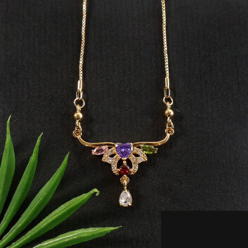 Radiant Floral Crystal Statement Necklace – Multicolor Gold-Tone Jewelry - Detailed Feature View 2