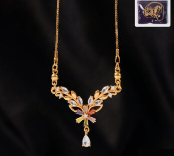 Radiant Gold-Tone Botanical Leaf Pendant Necklace for Women