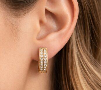 Radiant Gold-Tone Crystal Hoop Earrings – Sophisticated Sparkle
