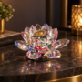 Premium Radiant Prism Crystal Lotus Flower Figurine for Elegant Tabletop and Home Styling - Buy Online at Alikart