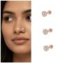 Premium Radiant Rose Gold Floral Cluster Nose Pin Set - Trio Pack - Buy Online at Alikart