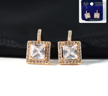 Radiant Square Cubic Zirconia Drop Earrings for Women