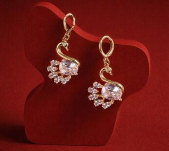 Radiant Swan Silhouette Crystal Drop Earrings for Women