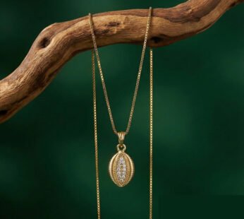 Radiant Teardrop Pendant Necklace – Gold-Plated with Crystal Accents