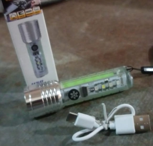 Rechargeable Flashlight – USB Mini LED Torch with Zoom | Poravar - Detailed Feature View 7