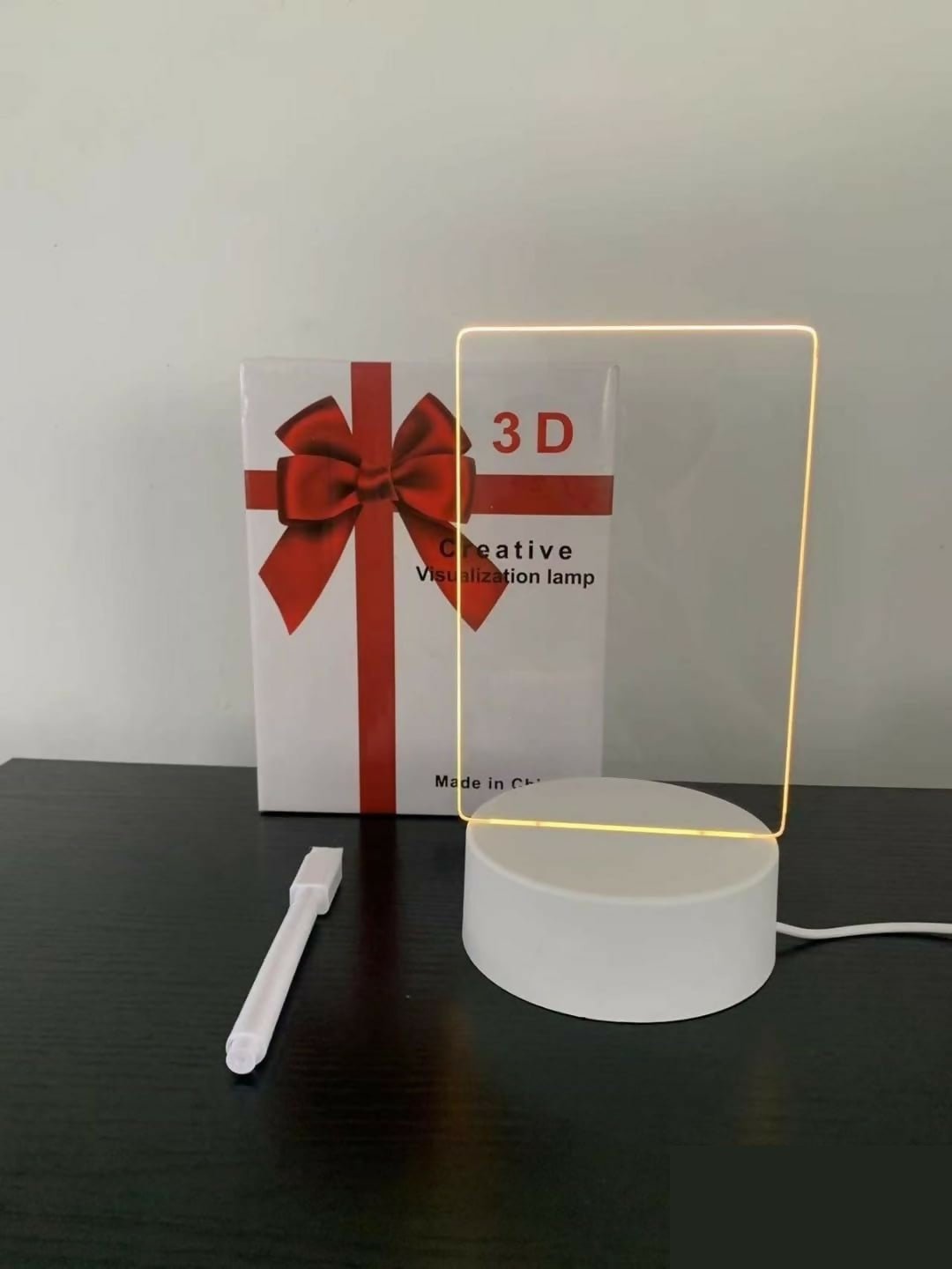 Rectangle USB Acrylic LED Message Board Lamp with Erasable Pen for Home & Office - Detailed Feature View 5