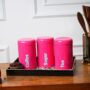 Premium Red Iron Coffee, Tea & Sugar Jar - (1000mL Each, Set of 3) - Buy Online at Alikart
