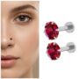 Premium Red Ruby Nose Pin Studs – Silver Plated Set of 2 for Women - Buy Online at Alikart