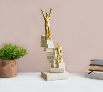 Resin Decor Object Staircase Design in White & Golden